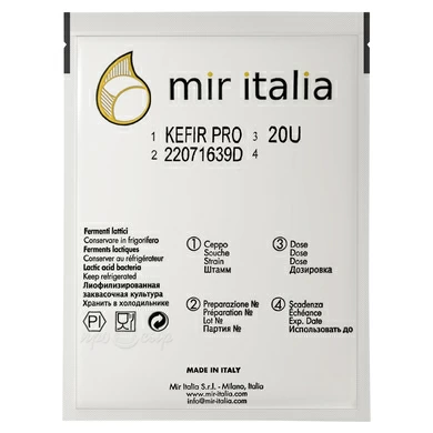 Закваска для кефира с бифидобактериями MIR Italia KEFIR PRO, 20U